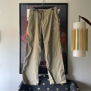 Prana Tan Khaki Climbing Pant Stretch Relaxed Fit Wide Leg